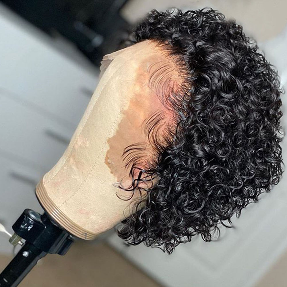 Curly Pixie Cut Wig Lace Human - Short Pixie Cut Wig Human Hair Cheap ulasan dan harga