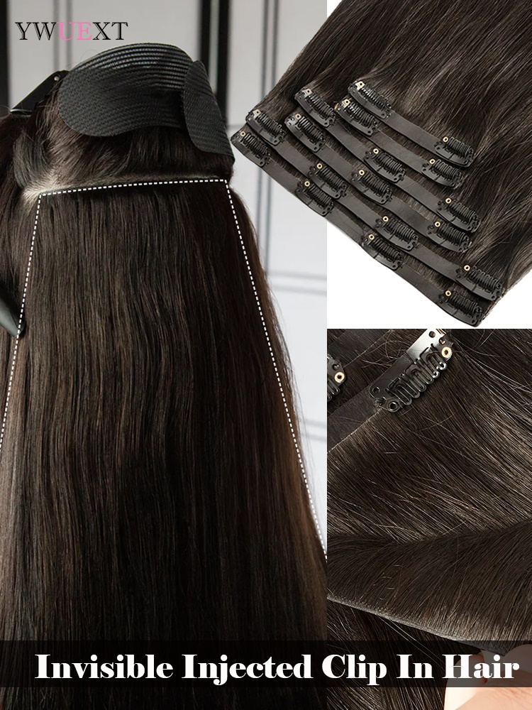 Invisible Clip in Hair Extensi - Seamless Clip In Hair Extensions Human Hair ulasan dan harga