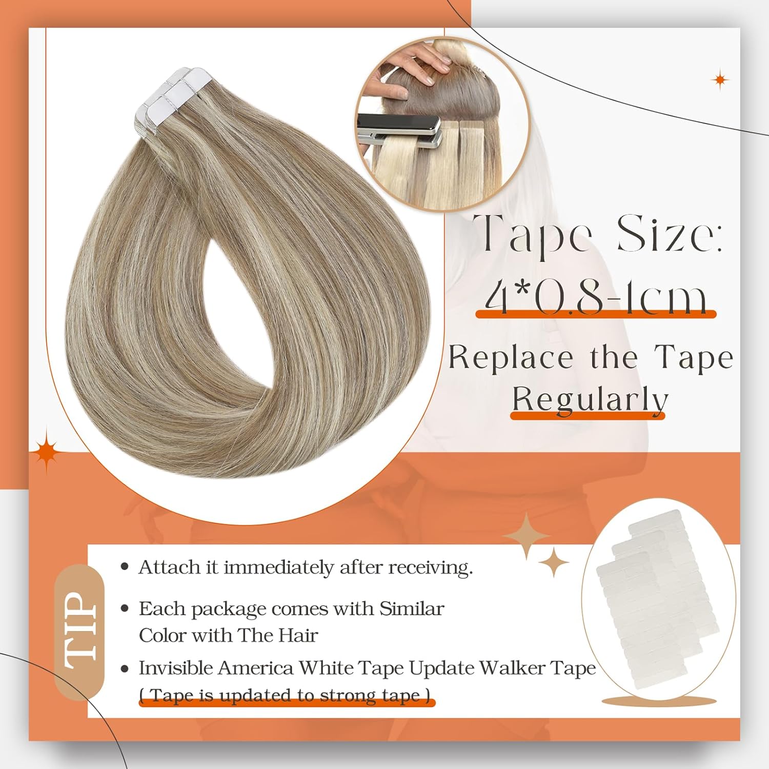 Full Shine Tape In Human Hair  - Invisible Tape In Extensions Real Hair ulasan dan harga
