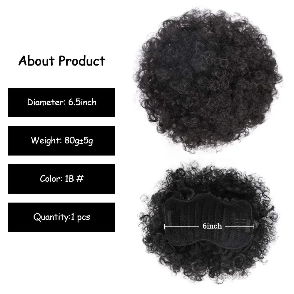 Afro Puff Drawstring Ponytail  - Drawstring Afro Curly Puff Ponytail ulasan dan harga