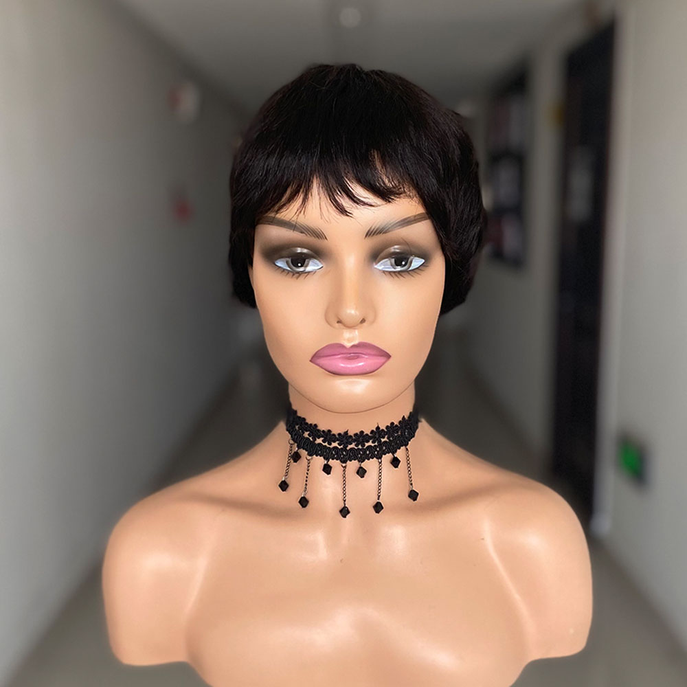 Short Straight Human Hair Wigs - Short Pixie Cut Wig Human Hair Cheap ulasan dan harga