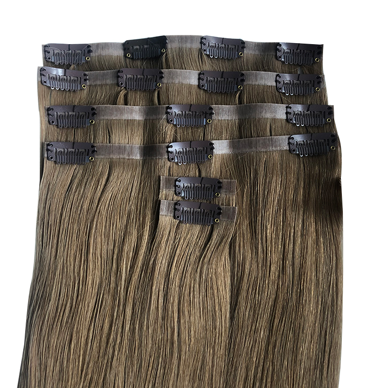 Straight Invisible PU Clip In  - Seamless Clip In Hair Extensions Human Hair ulasan dan harga