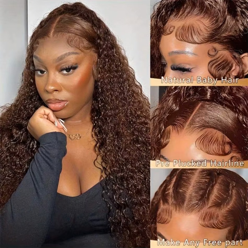 Chocolate Brown Colored 220% D - Lace Front Wigs ulasan dan harga
