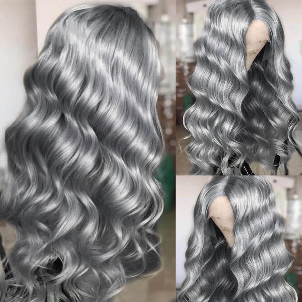 Cosplay Body Wave Silver Grey  - 613 Blonde Body Wave Lace Front Wig ulasan dan harga