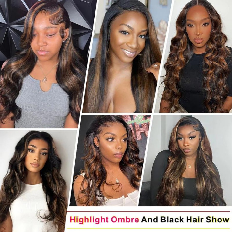 P1B30 Highlight Ombre Body Wav - Human Hair Wigs ulasan dan harga