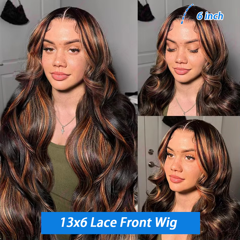 Highlight Ombre 13x4 Lace Fron - Human Hair Wigs ulasan dan harga