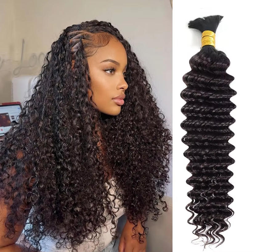 Loose Bulk Human Hair Deep Wat - Water Wave Bulk Human Hair For Braiding ulasan dan harga