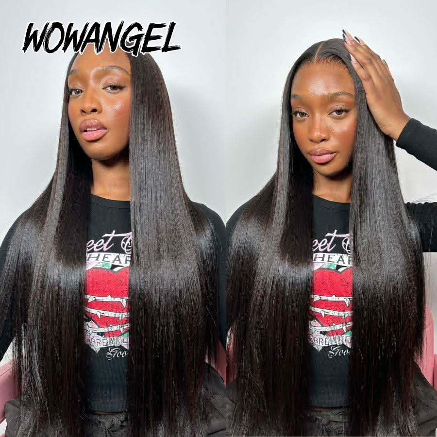 WOWANGEL Straight Lace Front W - Hd Lace Frontal Wig Human Hair Pre Plucked ulasan dan harga