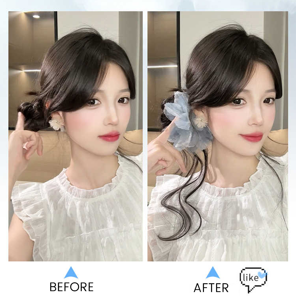 Synthetic Short Wavy Curly Flo - Claw Clip Messy Bun Hair Piece ulasan dan harga