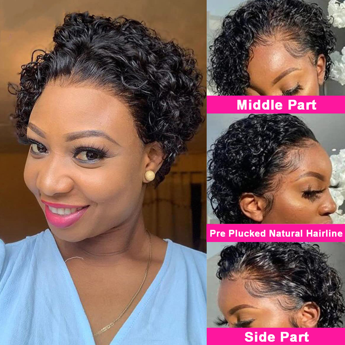 Pixie Cut Wigs 13x4 Pixie Curl - Short Pixie Cut Wig Human Hair Cheap ulasan dan harga