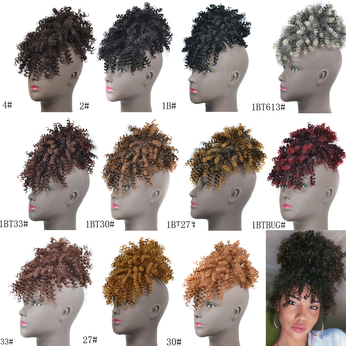 Drawstring Afro Kinky Curly Pu - Drawstring Afro Curly Puff Ponytail ulasan dan harga