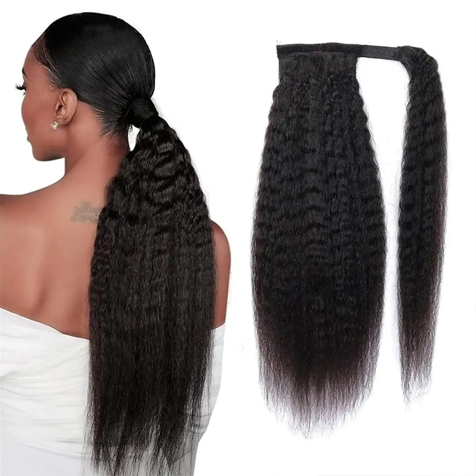 100g Kinky Straight Human Hair - Seamless Clip In Hair Extensions Human Hair ulasan dan harga