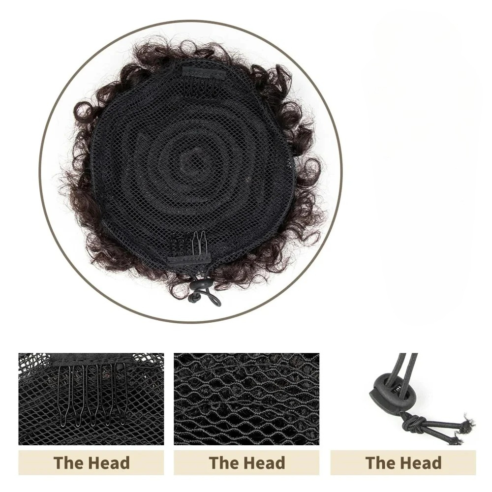 1PC/Pack Kids Hair Puff Natura - Drawstring Afro Curly Puff Ponytail ulasan dan harga