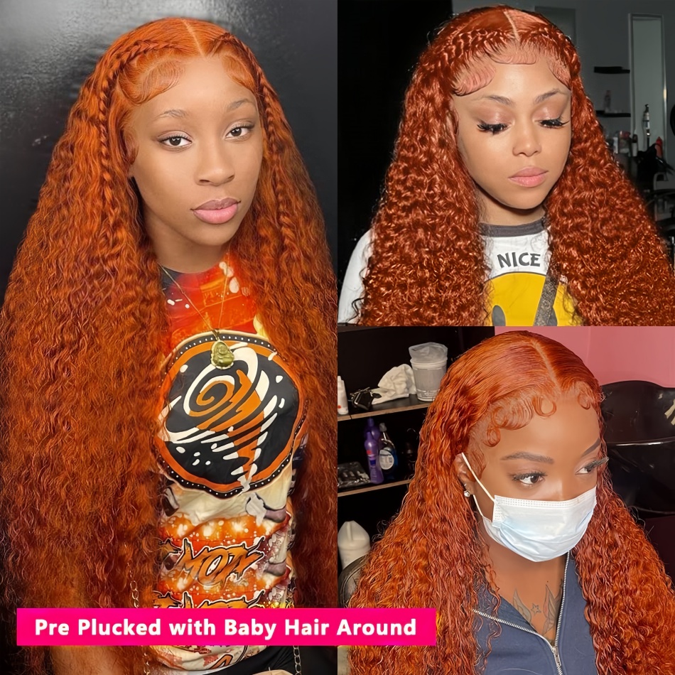 30Inch Orange Ginger Water Wav - Human Hair Wigs ulasan dan harga