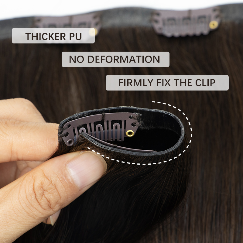 Invisible Thick PU Clip In Hum - Seamless Clip In Hair Extensions Human Hair ulasan dan harga